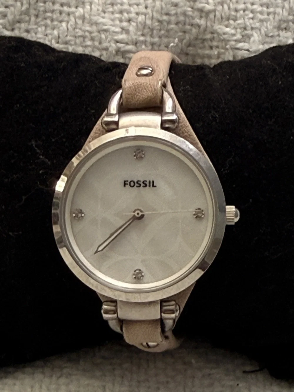 Fossil Light Pink Leather And Stainless Steel Wrist Watch #10